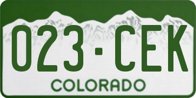CO license plate 023CEK