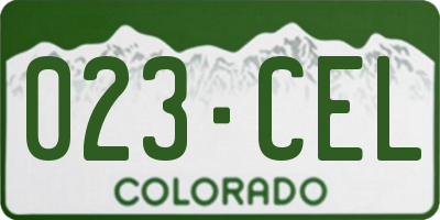 CO license plate 023CEL
