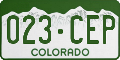 CO license plate 023CEP