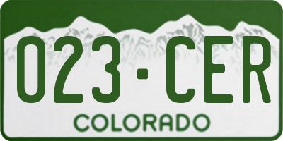 CO license plate 023CER