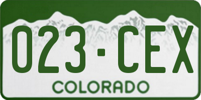 CO license plate 023CEX