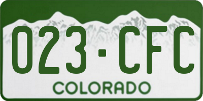 CO license plate 023CFC