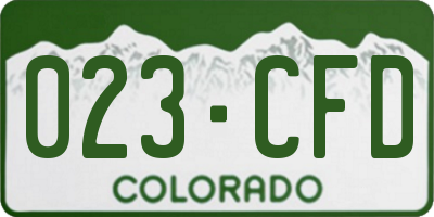 CO license plate 023CFD