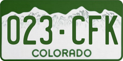 CO license plate 023CFK
