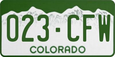 CO license plate 023CFW