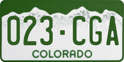 CO license plate 023CGA