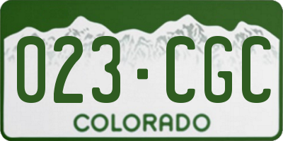 CO license plate 023CGC