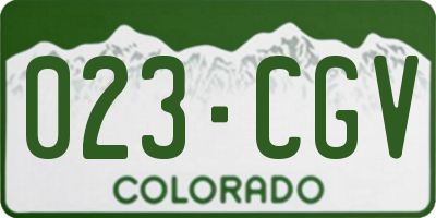 CO license plate 023CGV