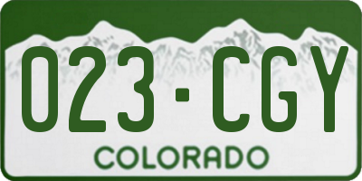 CO license plate 023CGY