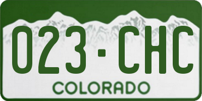 CO license plate 023CHC