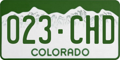 CO license plate 023CHD