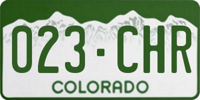 CO license plate 023CHR