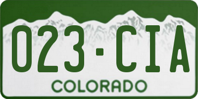 CO license plate 023CIA