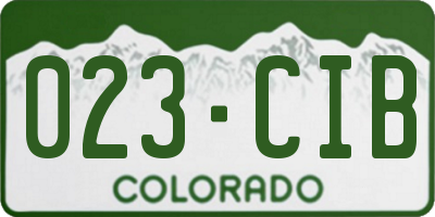 CO license plate 023CIB