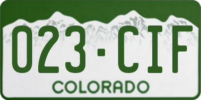 CO license plate 023CIF