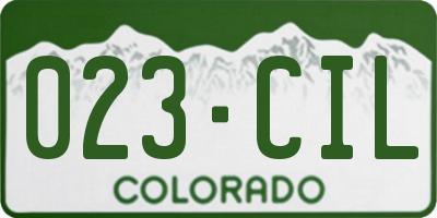 CO license plate 023CIL