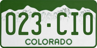 CO license plate 023CIO