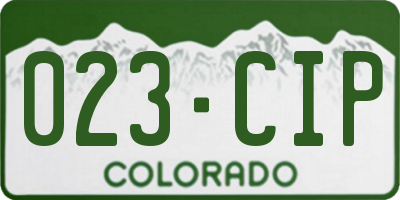 CO license plate 023CIP