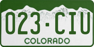 CO license plate 023CIU