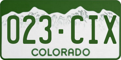 CO license plate 023CIX