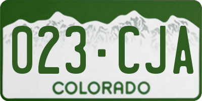 CO license plate 023CJA