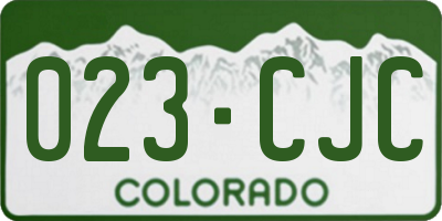 CO license plate 023CJC