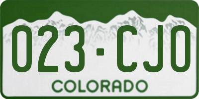 CO license plate 023CJO