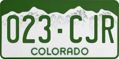 CO license plate 023CJR