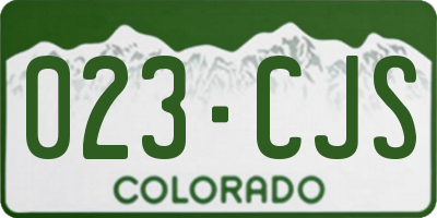 CO license plate 023CJS