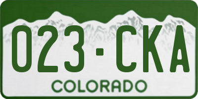 CO license plate 023CKA