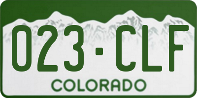 CO license plate 023CLF