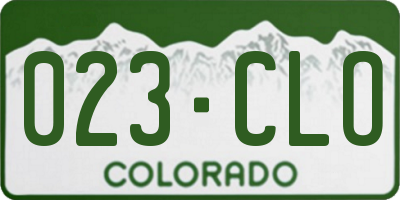 CO license plate 023CLO