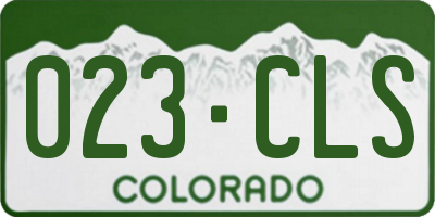 CO license plate 023CLS