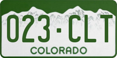 CO license plate 023CLT