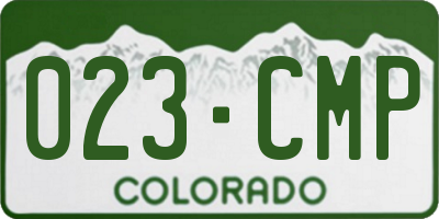 CO license plate 023CMP