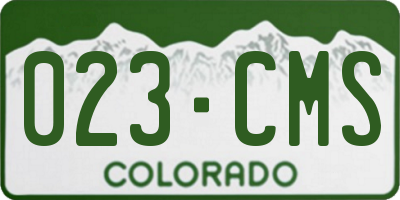 CO license plate 023CMS