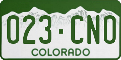 CO license plate 023CNO