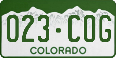 CO license plate 023COG