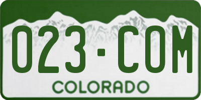 CO license plate 023COM