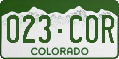 CO license plate 023COR