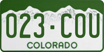 CO license plate 023COU