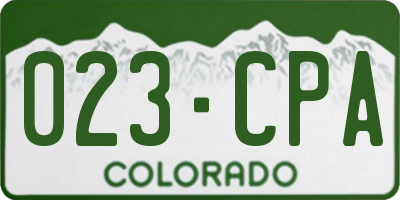 CO license plate 023CPA