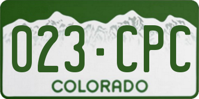 CO license plate 023CPC