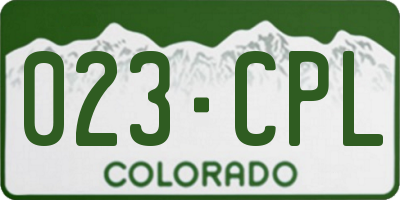 CO license plate 023CPL