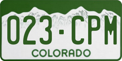 CO license plate 023CPM