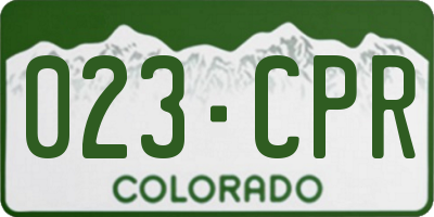 CO license plate 023CPR