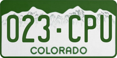 CO license plate 023CPU