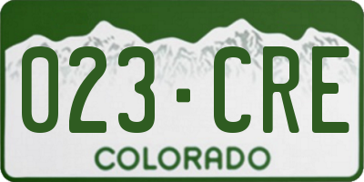 CO license plate 023CRE