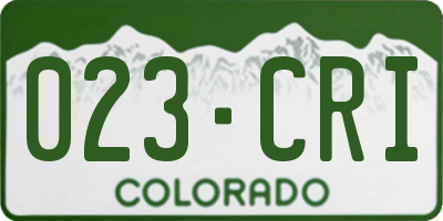 CO license plate 023CRI