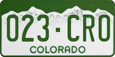 CO license plate 023CRO